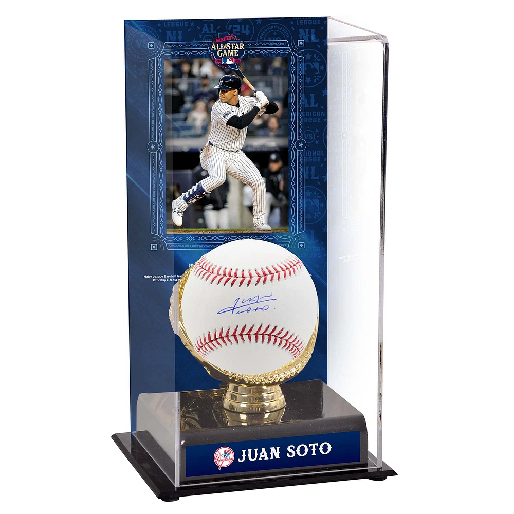 Juan Soto New York Yankees Autographed 2024 MLB All-Star Game Baseball and 2024 MLB All-Star Sublimated Baseball Display Case with Image