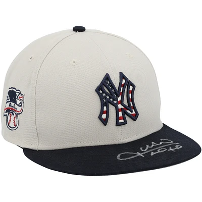 Casquette bronzée autographiée #22 des Yankees de New York, V106832, Juan Soto, utilisée lors du match contre les Reds de Cincinnati le 4 juillet 2024. Casquette Juan Soto AUTGU 45733 COLGMUEQU GUBBCP1048