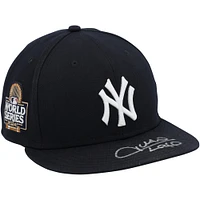 V106832 Casquette dédicacée #22 Navy des Yankees de New York, utilisée lors du match contre les Dodgers de Los Angeles le 30 octobre 2024. Casquette Juan Soto AUTGU 45733 COLGMUEQU GUBBCP1049 #1