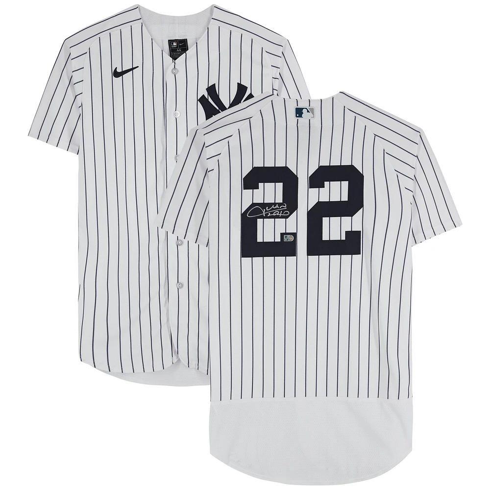 Maillot Nike authentique blanc autographié par Juan Soto des Yankees de New York