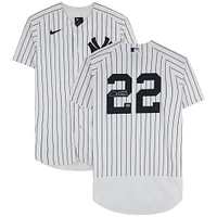 Maillot Nike authentique blanc autographié par Juan Soto des Yankees de New York