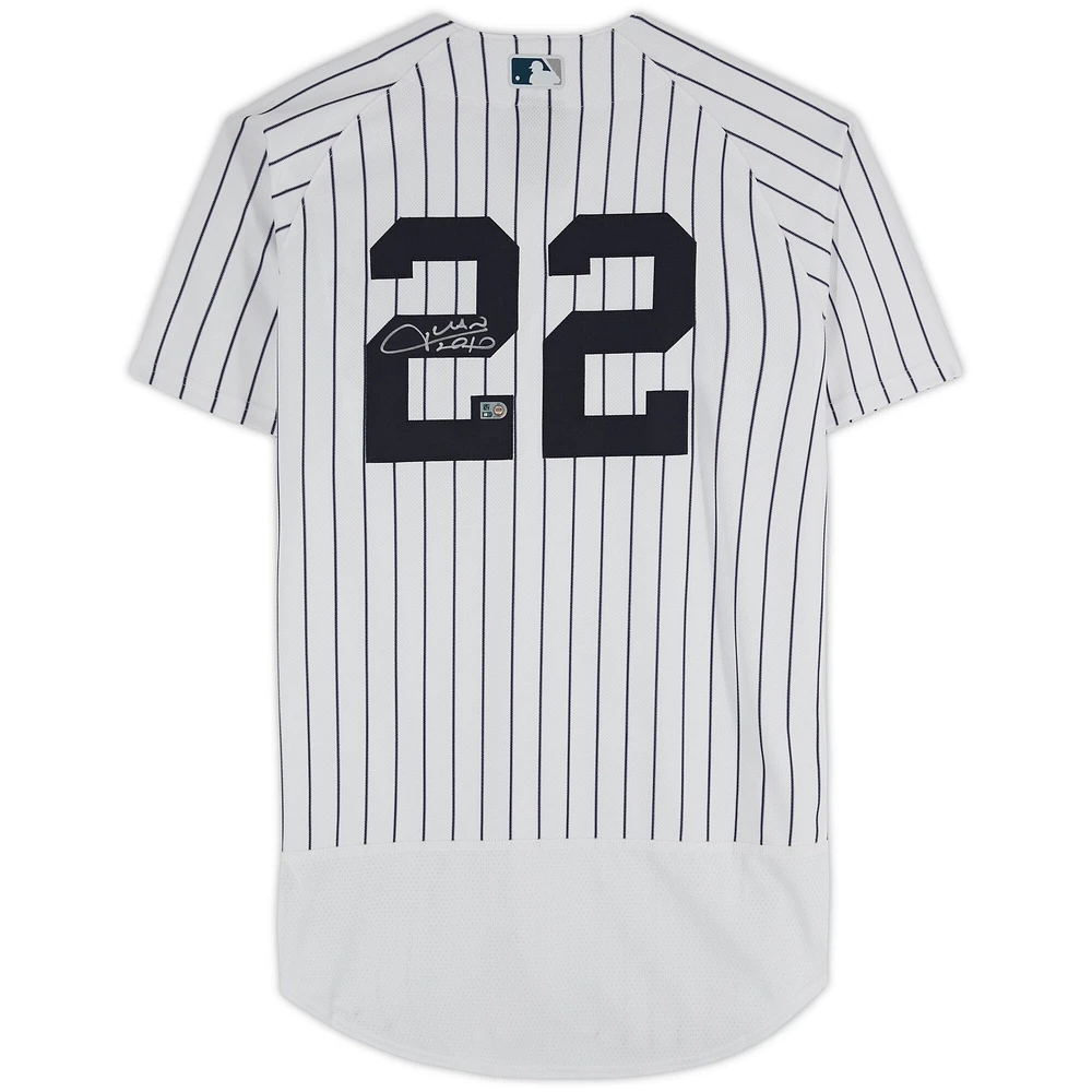 Maillot Nike authentique blanc autographié par Juan Soto des Yankees de New York