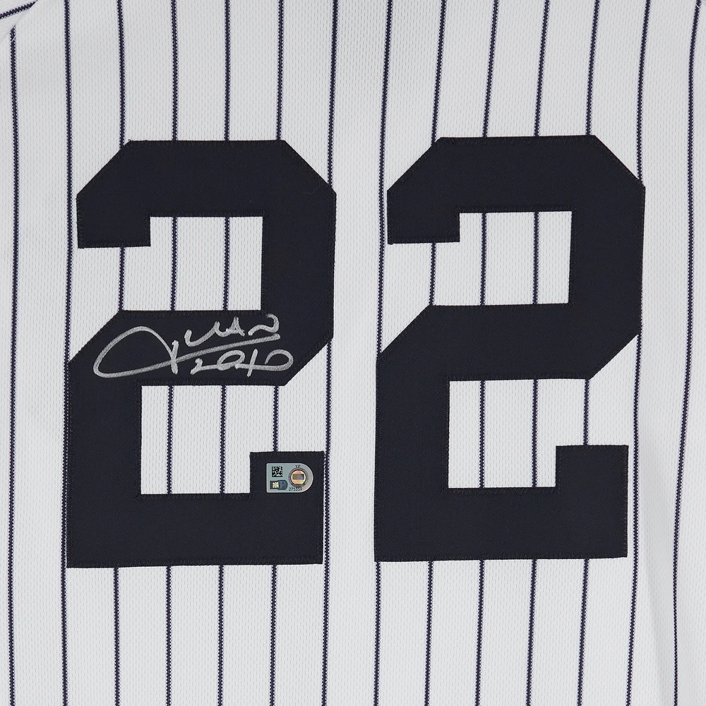 Maillot Nike authentique blanc autographié par Juan Soto des Yankees de New York