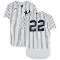 Maillot Nike authentique blanc autographié par Juan Soto des Yankees de New York