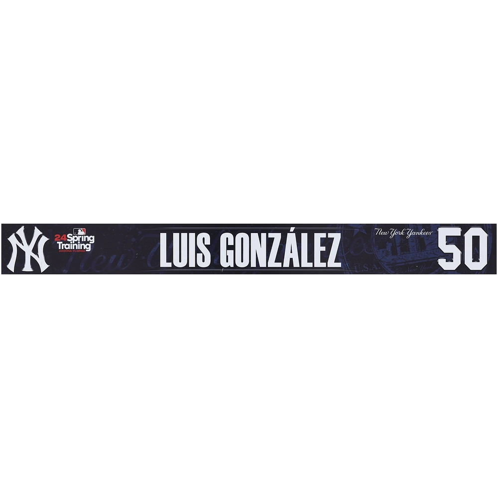 Luis Gonzalez New York Yankees Player-Issued #50 Navy Nameplate from 2024 MLB Spring Training