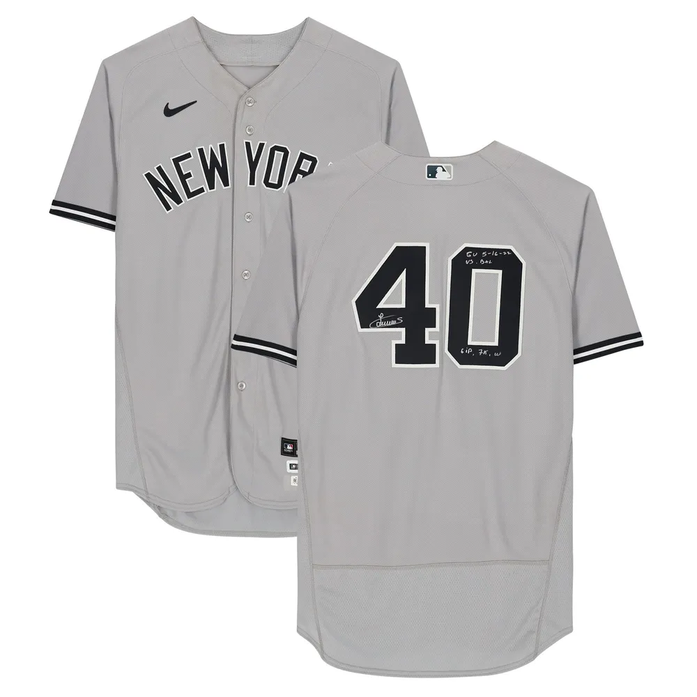Lids Luis Severino New York Yankees Fanatics Authentic Autographed  Game-Used #40 Jersey vs. Baltimore Orioles on May 16, 2022 with GU 5-16-22  VS. BAL, 6IP, 7K, W Inscriptions - Gray