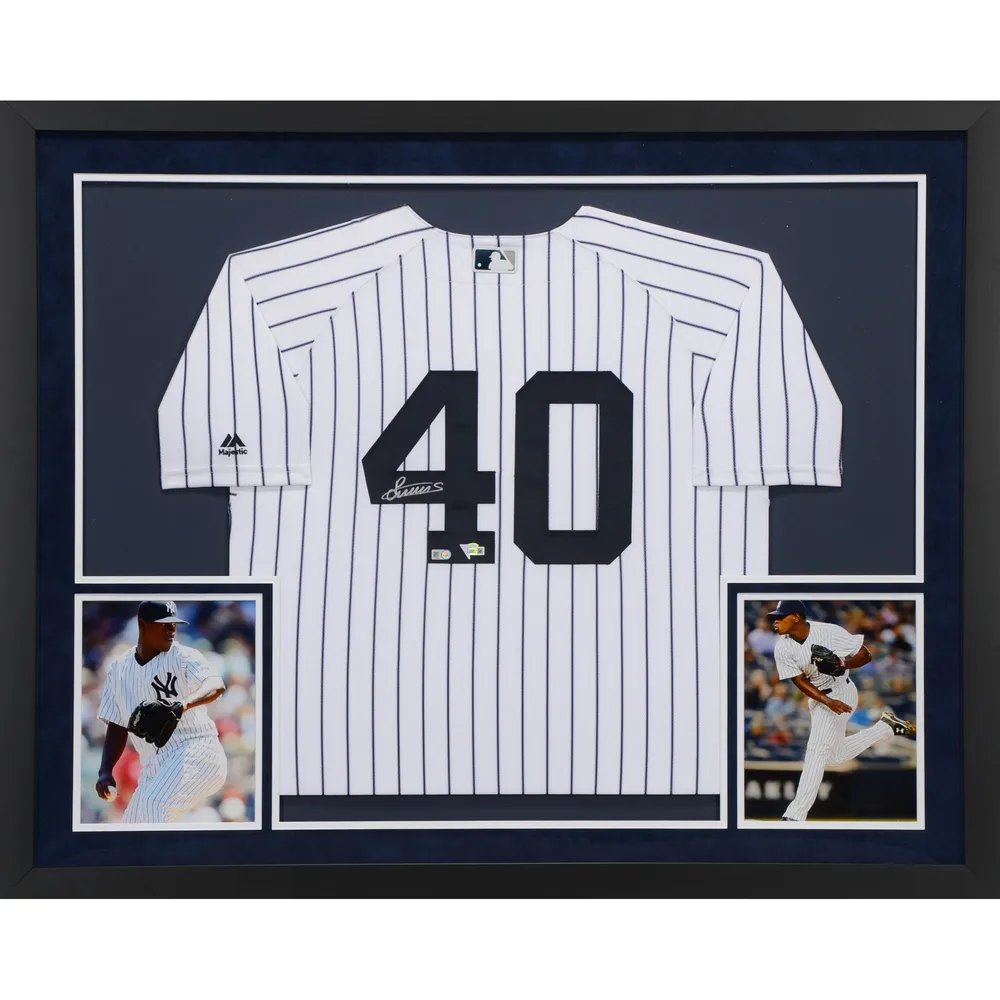 Lids Luis Severino New York Yankees Fanatics Authentic Deluxe Framed  Autographed Majestic White Authentic Jersey