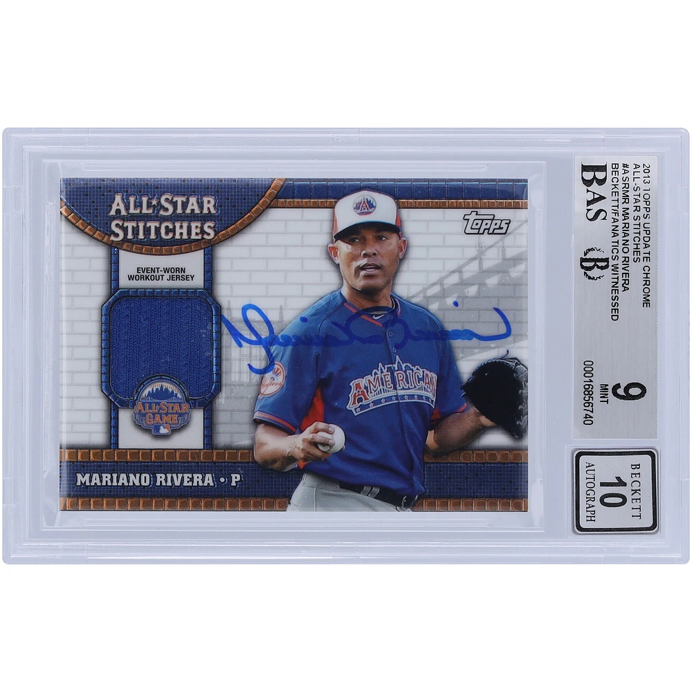 Mariano Rivera New York Yankees Autographed 2013 Topps Update Chrome All Star Relic #ASR-MR Beckett Fanatics Witnessed Authenticated 9/10 Card 