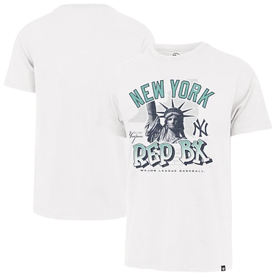 T-shirt blanc pour homme avec statue en détresse des Yankees de New York '47