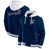 Veste à capuche boutons-pression pour homme Darius Rucker Collection by Fanatics bleu marine des Yankees de New York