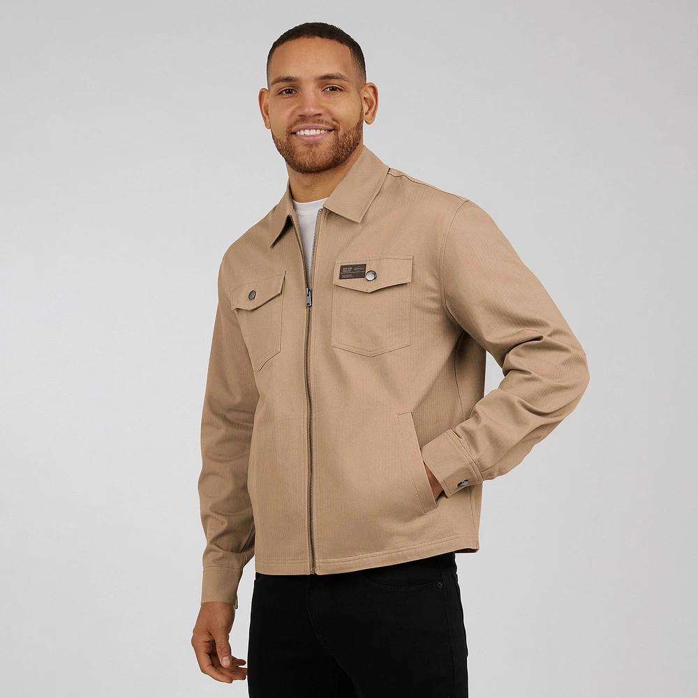 Veste zippée délavée et vieillie pour homme de la collection Darius Rucker par Fanatics, couleur tan des Yankees New York