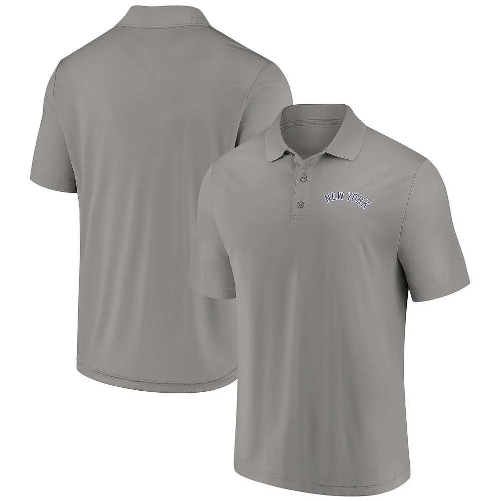 Polo gris avec logo des Yankees de New York Fanatics pour hommes