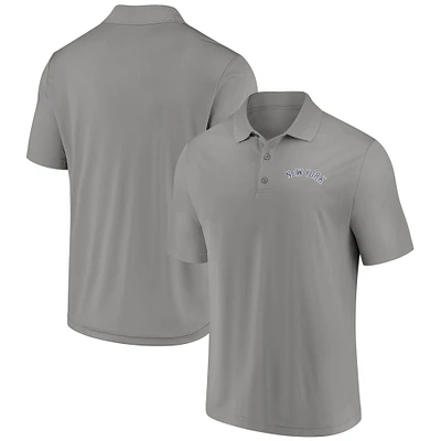 Polo gris avec logo des Yankees de New York Fanatics pour hommes