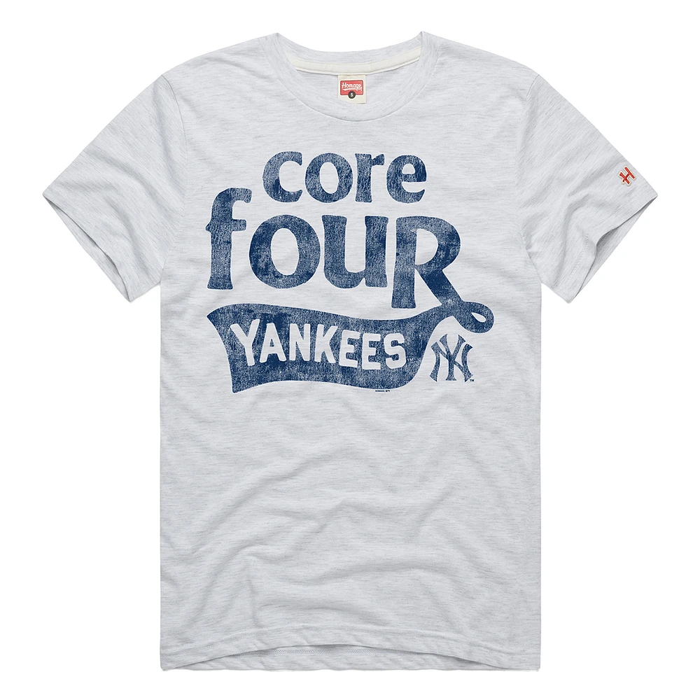 Men's Homage  Ash New York Yankees Hyper Local Tri-Blend T-Shirt
