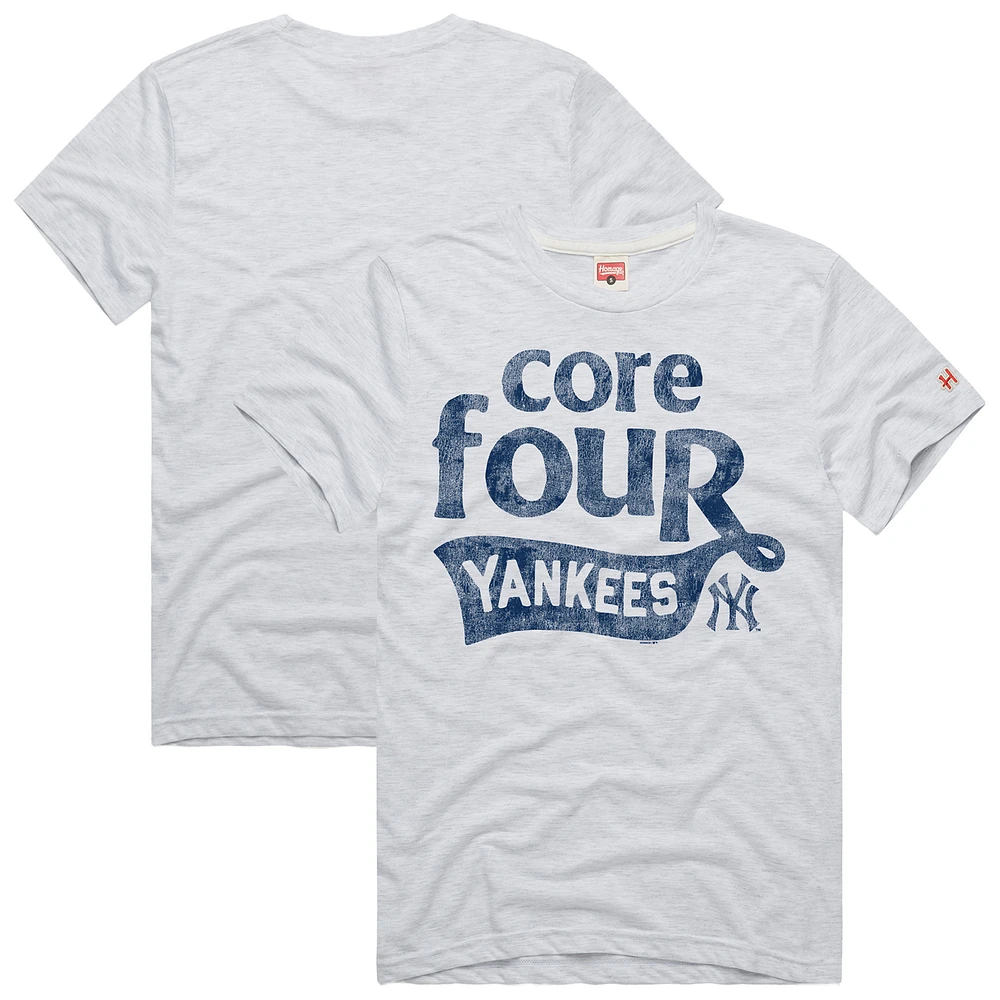 Men's Homage  Ash New York Yankees Hyper Local Tri-Blend T-Shirt