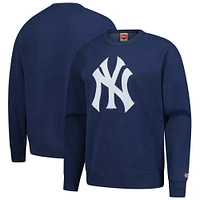 Men's Homage  Navy New York Yankees Retro Tri-Blend Pullover Sweatshirt