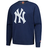 Men's Homage  Navy New York Yankees Retro Tri-Blend Pullover Sweatshirt