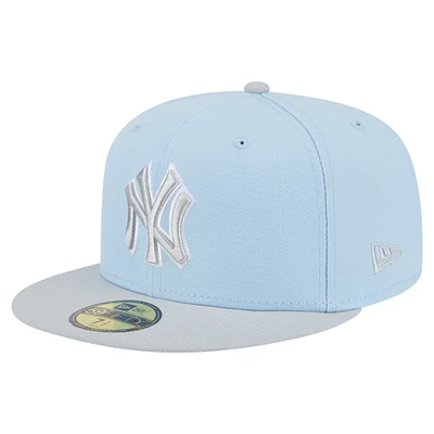 Men's New Era  Light Blue/Gray New York Yankees Color Pack Two-Tone 59FIFTY Fitted Hat