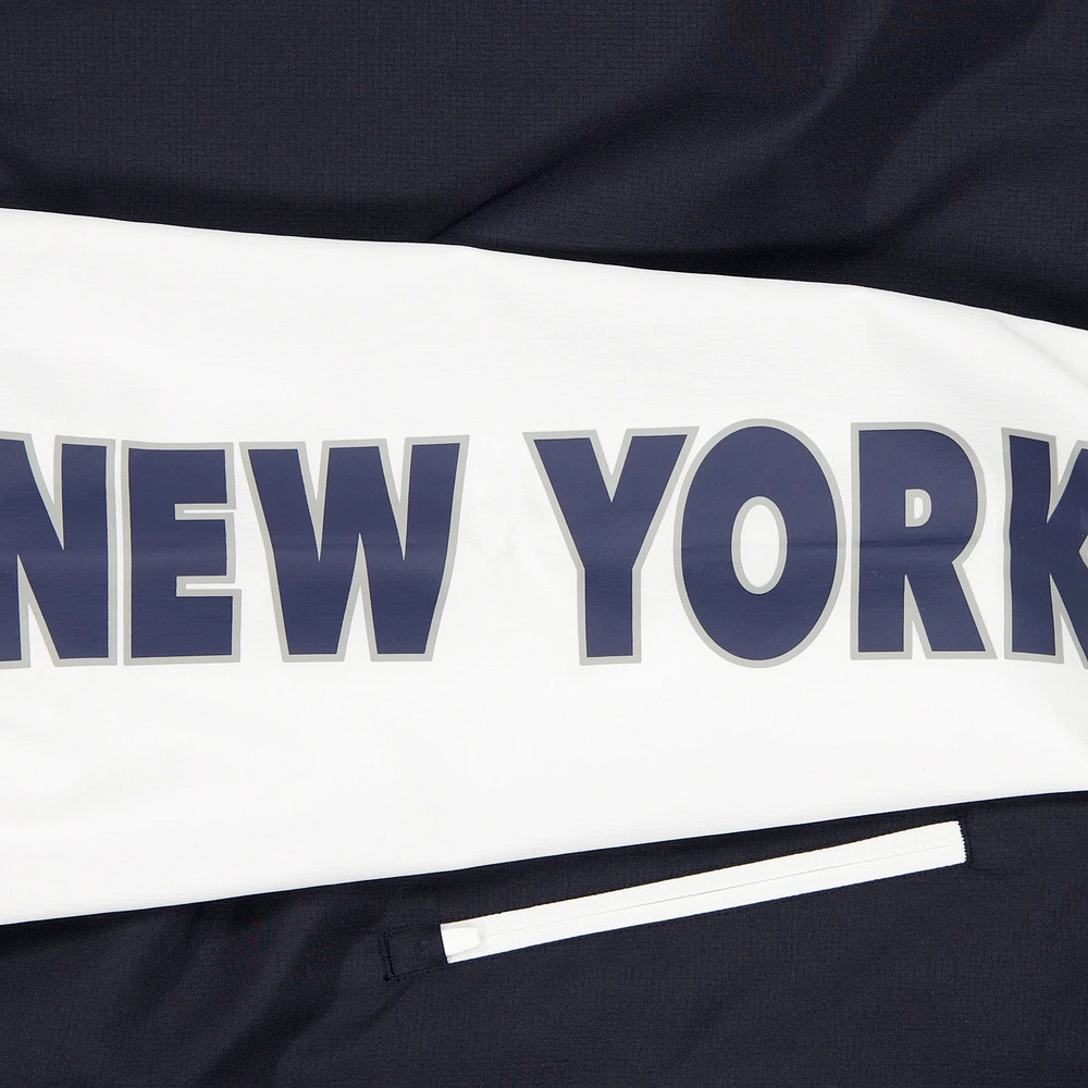 Coupe-vent à capuche entièrement zippé New Era bleu marine/gris York Yankees pour homme
