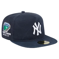 Men's New Era  Navy New York Yankees Championship Side Flag A-Frame 59FIFTY Fitted Hat