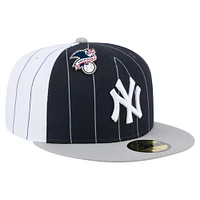 Casquette ajustée New Era 59FIFTY à rayures bleu marine York Yankees pour homme