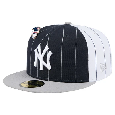 Casquette ajustée New Era 59FIFTY à rayures bleu marine York Yankees pour homme