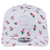 Casquette extensible à bouton-pression 9SEVENTY Flamingo New Era blanche des Yankees de New York pour homme
