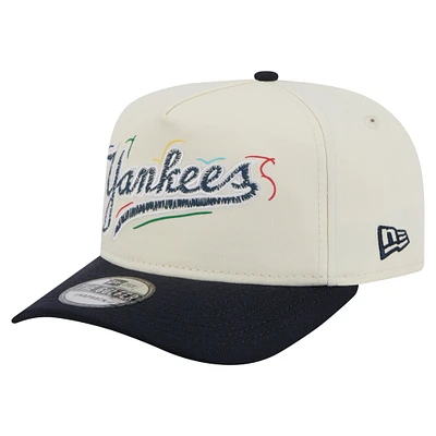 Men's New Era  White New York Yankees Team Scribble Golfer Adjustable Hat