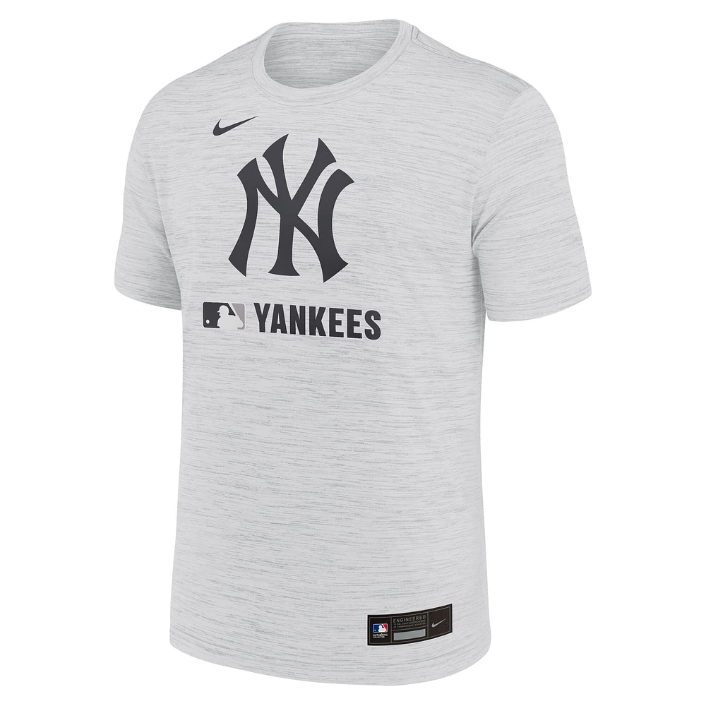 T-shirt Nike Ash New York Yankees Authentic Collection Velocity Performance pour homme