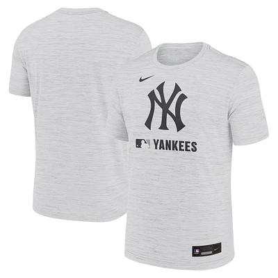T-shirt Nike Ash New York Yankees Authentic Collection Velocity Performance pour homme