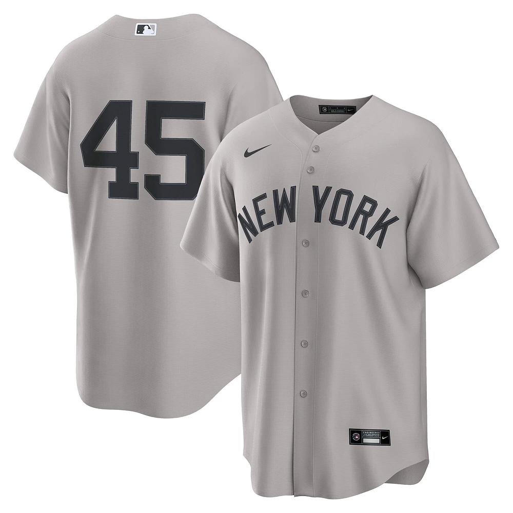 Men's Nike Gerrit Cole Gray New York Yankees Alternate Replica 2.0 Player Jersey