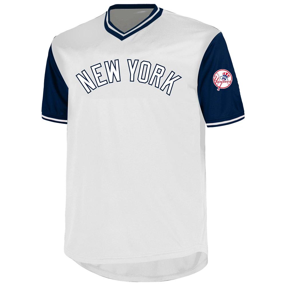 Men's Profile Aaron Judge White New York Yankees Big & Tall Name Number Birdeye V-Neck T-Shirt