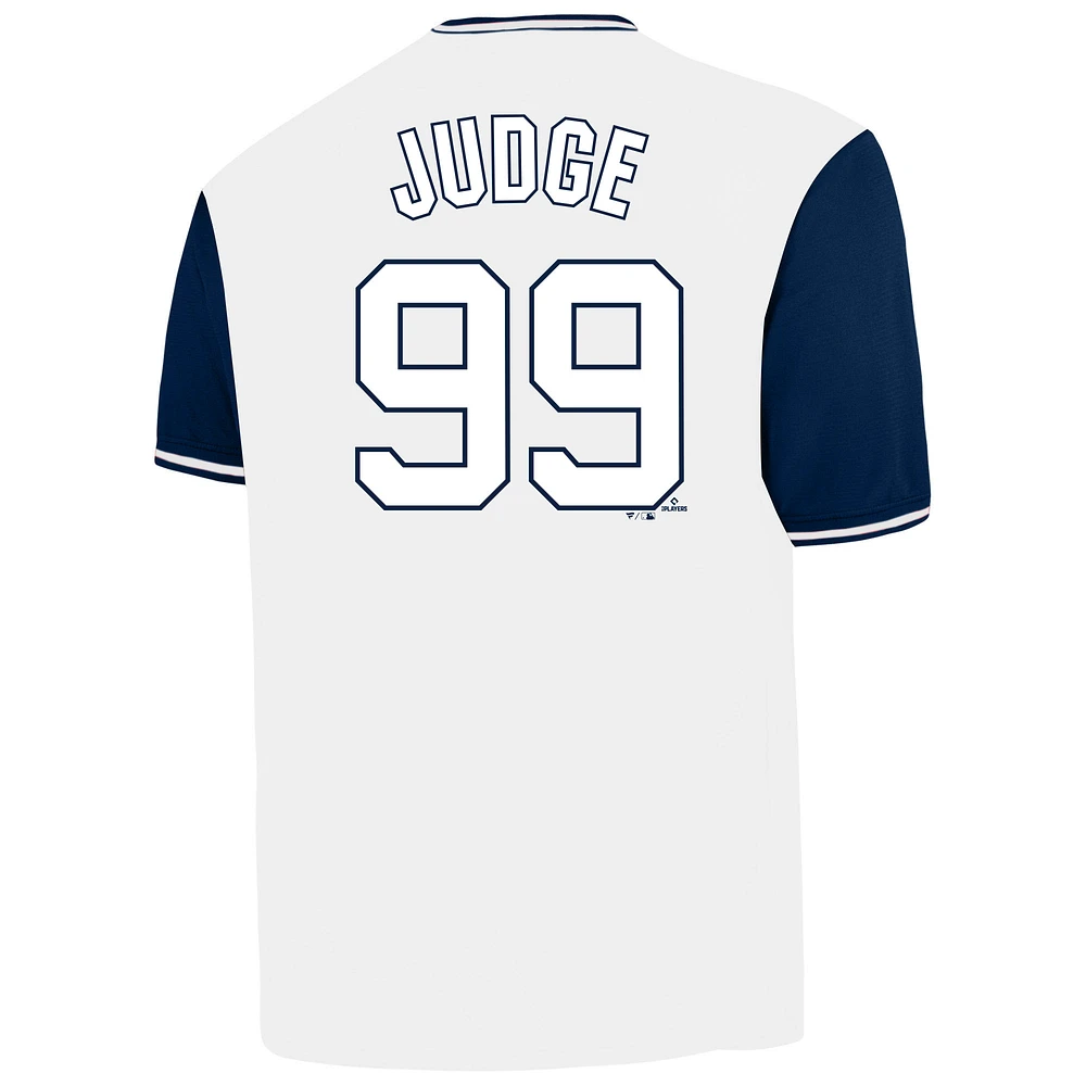 Men's Profile Aaron Judge White New York Yankees Big & Tall Name Number Birdeye V-Neck T-Shirt