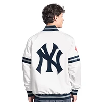 Veste universitaire blanche à boutons-pression Cooperstown Scout des Yankees de New York pour homme