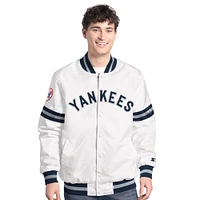 Veste universitaire blanche à boutons-pression Cooperstown Scout des Yankees de New York pour homme