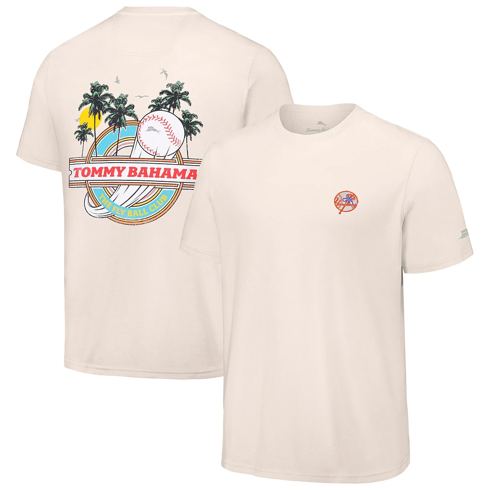 Men's Tommy Bahama Cream New York Yankees Fly Ball Club T-Shirt