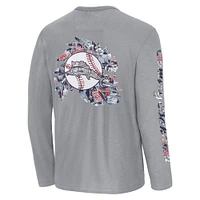 Men's Tommy Bahama  Gray New York Yankees Tropic Curveball Lux Long Sleeve T-Shirt