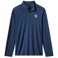 Pull à glissière quart de tour tri-blend bleu marine New York Yankees Time to Tailgate pour homme TravisMathew