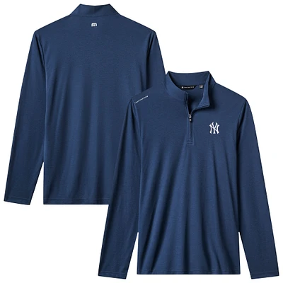 Pull à glissière quart de tour tri-blend bleu marine New York Yankees Time to Tailgate pour homme TravisMathew