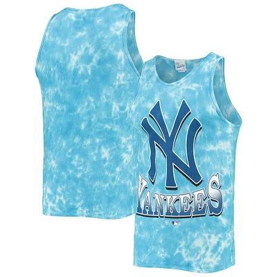 Men's '47 Blue New York Yankees Big Leaguer Tubular Tie-Dye Tank Top