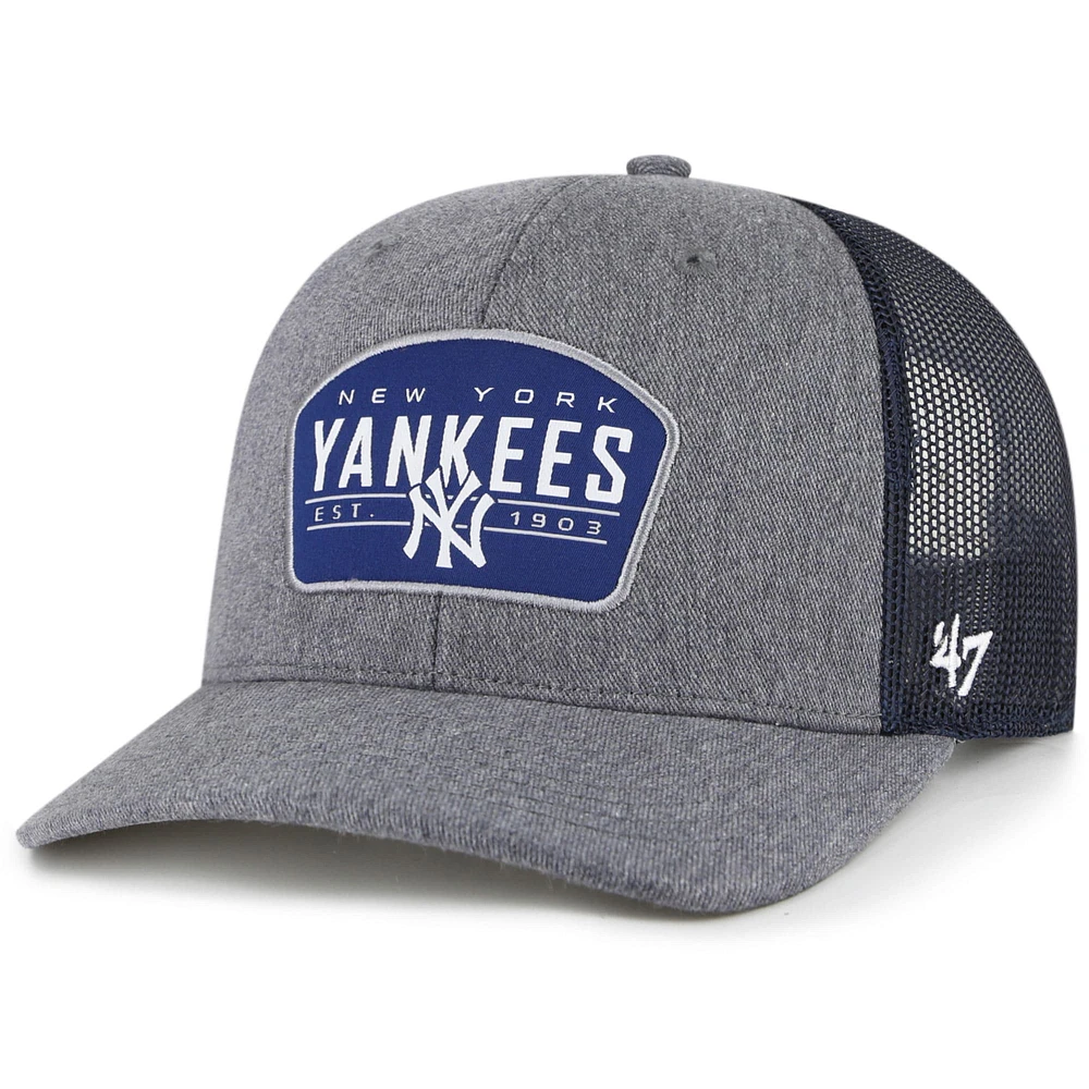 Men's '47 Charcoal/Navy New York Yankees Slate Trucker Snapback Hat