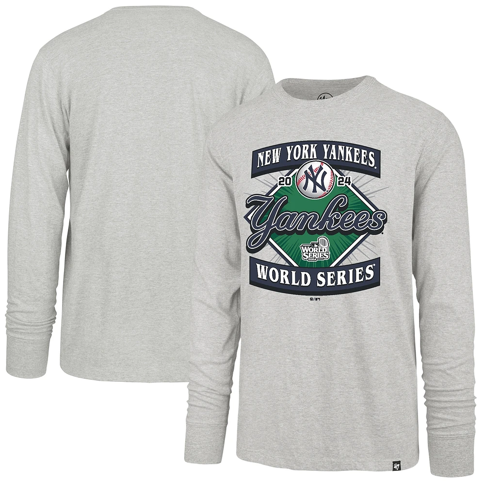 Men's '47 Gray New York Yankees 2024 World Series Franklin Long Sleeve T-Shirt