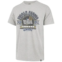 T-shirt Franklin gris pour homme '47 New York Yankees World Series 2024