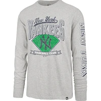 Men's '47 Gray New York Yankees Fair Ball Franklin Long Sleeve T-Shirt