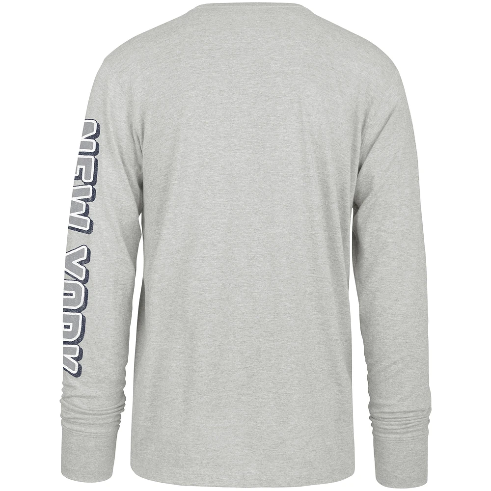 Men's '47 Gray New York Yankees Fair Ball Franklin Long Sleeve T-Shirt