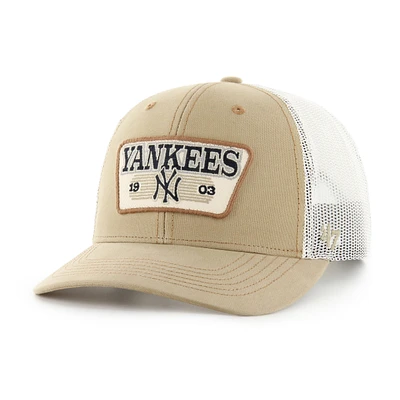 Men's '47 Khaki New York Yankees Ridgewood Trucker Adjustable Hats