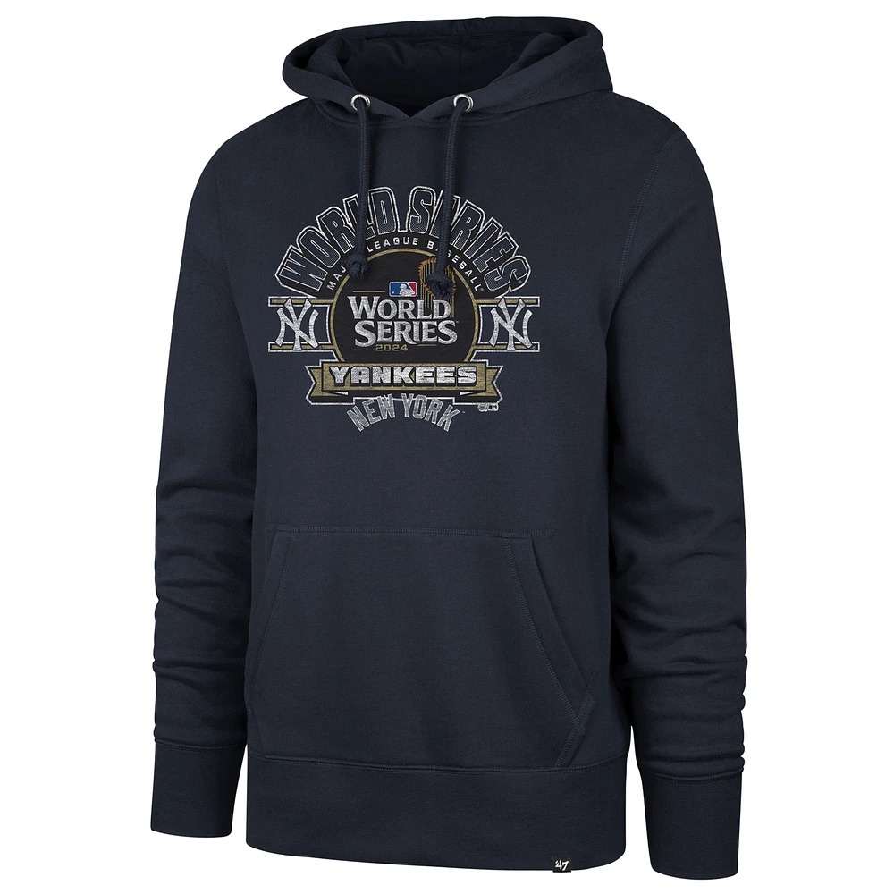 Men's '47 Navy New York Yankees 2024 World Series Headline Pullover Hoodie