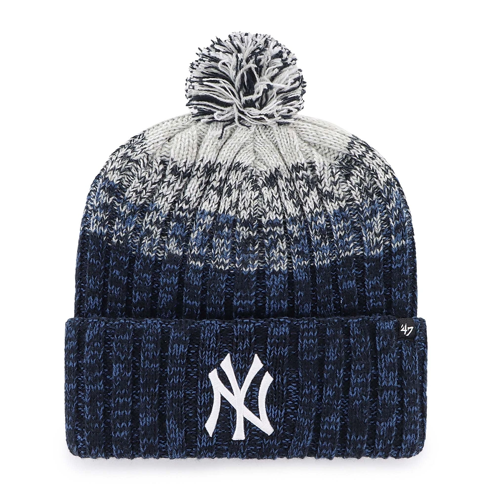 Bonnet en tricot à revers avec pompon New York Yankees '47 bleu marine pour homme