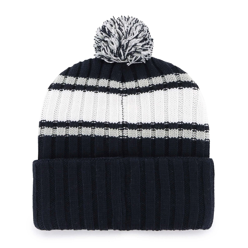 Men's '47  Navy New York Yankees Plateau Cuffed Knit Hat with Pom