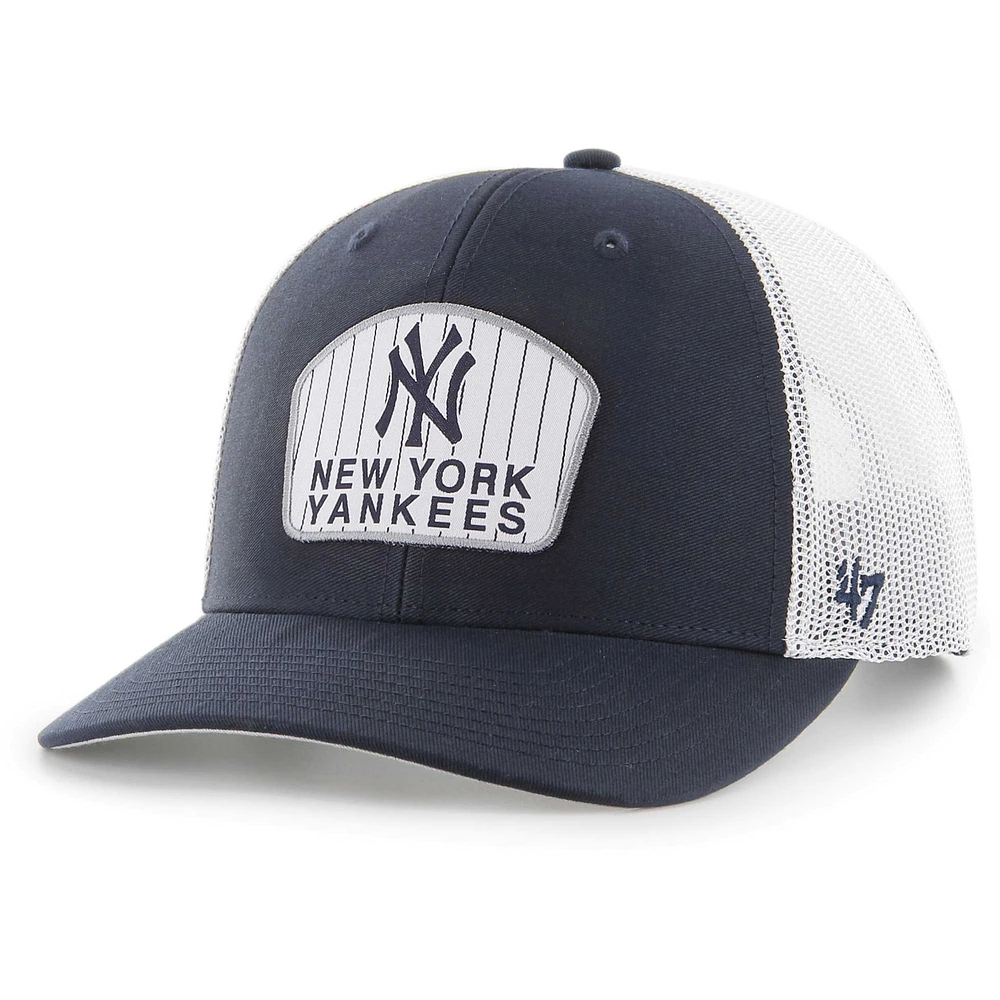 Casquette réglable de camionneur avec patch régional rétro '47 bleu marine New York Yankees pour hommes